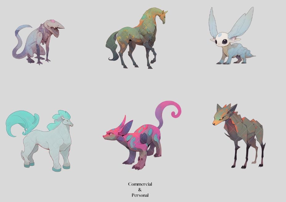 Alien Pets Clip Art, 12 Transparent PNG Images, Plus Bonus Pet - Etsy