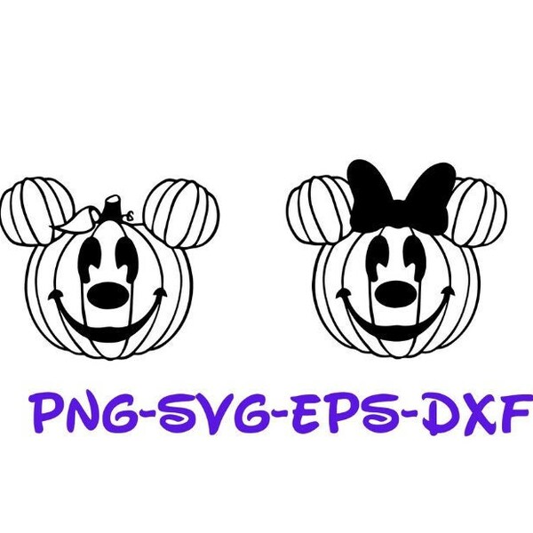 Mickey Minnie Pumpkin svg, Pumpkin Ears, Halloween svg, Halloween png, dxf, jpeg, Digital Download, Cut File, Cricut, Silhouette, Glowforge