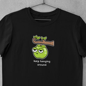 Apple cómico camiseta de <br> Entrega Rápida? legal dos desenhos animados da fruta camiseta | T sarcástico engraçado | Presente de amigos | Unissex - Camiseta masculina e feminina | Continue andando por aí Logotipo