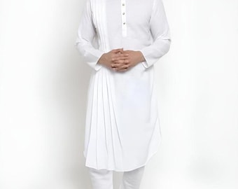 Pure Cotton Kurta Pajama, Men's Indian Kurta Set, Traditional Ethnic Wear, Diwali Eid Wedding Clothing