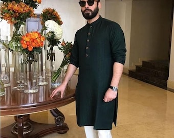 Handmade Cotton Kurta for Men, Cotton Pajama Set, Indian Ethnic Outfit, Summer Casual Kurta