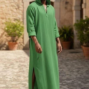 Katoenen Kurta-katoen voor heren | Geometrisch zelfpatroon, feestelijke Indiase kleding