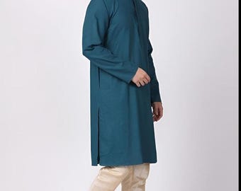 Handmade Cotton Kurta for Men, Cotton Pajama Set, Indian Ethnic Outfit, Summer Casual Kurta