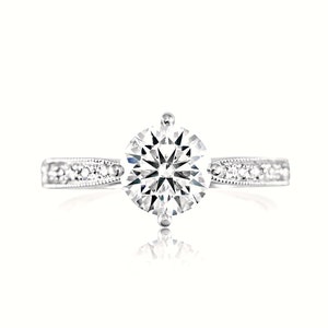 1 Karat Naturdiamantring, Naturdiamantring, Brautdiamantring, Massivgoldringe, runder Diamant, Verlobungsring, Echter Diamantring
