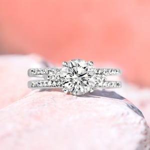 1.00 CT Round Diamond Engagement Ring, Lab-grown Diamond Anniversary Ring, 14K Rose Gold Solitaire Wedding Ring, Promise Ring