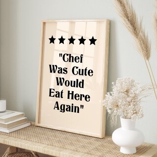 Targa Vintage In Metallo 30,5x15,2 Cm – Scritta Ironica Chef Was Cute Would Eat Here Again Per Cucina E Bar