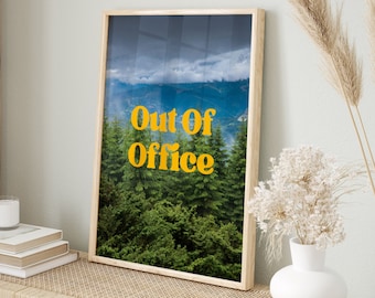 Out of Office-Druck, Retro-Druck, digitale Kunstdrucke, Retro-Fotodrucke, Retro-Foto-Kunstdruck, Preppy Art, trendige Wandkunst