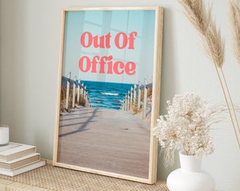 Out of Office-Druck, Retro-Druck, digitale Kunstdrucke, Retro-Fotodrucke, Retro-Foto-Kunstdruck, Preppy Art, trendige Wandkunst