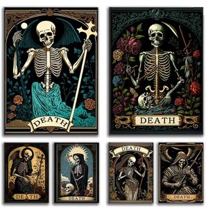 The Death Tarot Card Art Poster and Print in Dark Style, Modern Devil Wall Art, Room Decor