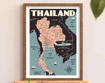 Thailand Vintage Map