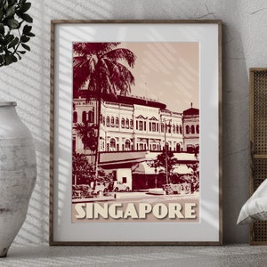 Poster vintage de Singapour - L'Hôtel Raffles