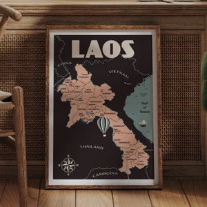 Carte Vintage du Laos
