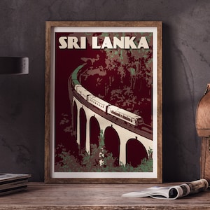 Affiche de voyage du Sri Lanka | Le pont aux 9 arches