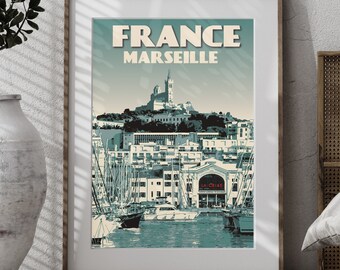 France Vintage Poster - Marseille Le Vieux Port
