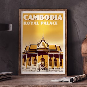 Cambodia Vintage Poster | Royal Palace Print