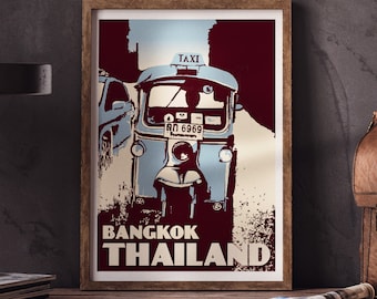 Bangkok Thailand Poster | Vintage Travel Print