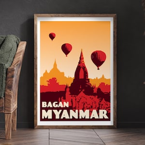 Affiche de Bagan Montgolfière