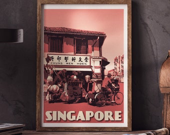 Plakat vintage z Singapuru - Droga okrężna