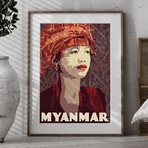 Myanmar Poster | Frauenportrait aus Burma