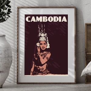 Kambodscha Vintage Poster | Apsara Druck