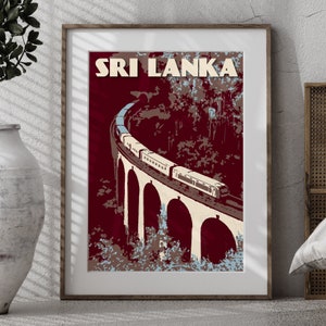 Affiche de voyage du Sri Lanka | Le pont aux 9 arches