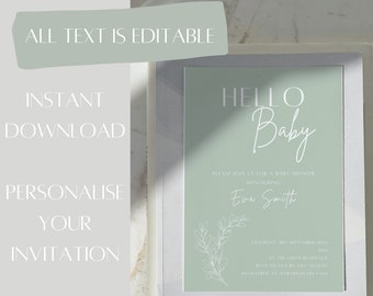 Printable Baby Shower Invite | Personalised Invitation Baby Shower | Editable Template Invite | Instant Download | Digital Download