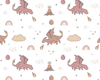 Cute Children's Pterosaur Pattern Pure Cotton Fabric,By The Half Yard