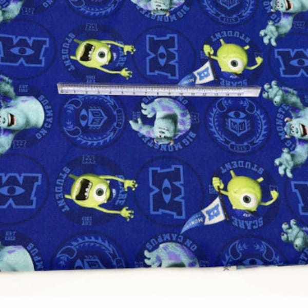 Monsters Inc Fabric MU Monsters University Fabric Cotton Cartoon Fabric Animation Fabric By the Half Yard