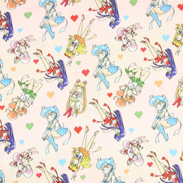 Sailor Moon Fabric Usagi Tsukino Fabric Japanese Fabric Cotton Cartoon Fabric Animation Fabric By the Half Yard