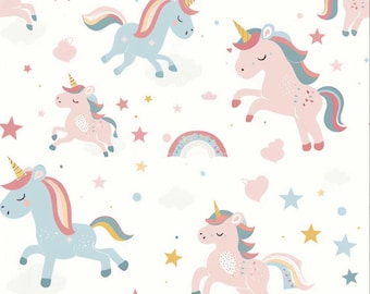 Cute unicorn cotton fabric cartoon printed fabric soft children's fabric DIY fabric