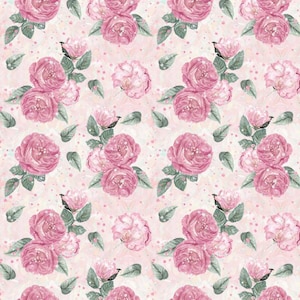 Romantic Rose For Valentines Fabric Love Story Rose Pattern Cotton Fabric By Half Yard