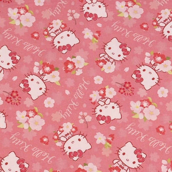 Hello Kitty Fabric Lucky kitty Fabric Fortune Cat Fabric Cotton Cartoon Fabric Animation Fabric By the Half Yard