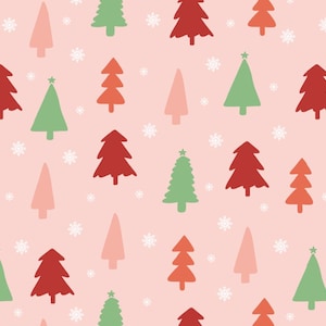 Simple Christmas Tree Pattern Quilting Fabric Cotton Fabric By The Half Yard
