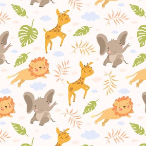 Lovely Animal  Pattern Pure Cotton Fabric Kids Fabric Sold by Half Yard