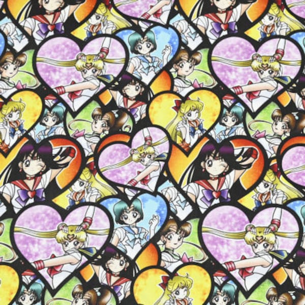 Sailor Moon Fabric Usagi Tsukino Fabric Japanese Fabric Cotton Cartoon Fabric Animation Fabric By the Half Yard