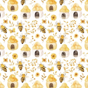 Sweet Honeybee Cartoon Fabric 100% Cotton Fabric By The Half Yard