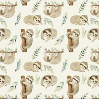 Adorable Sloth Theme Fabric, Premium Quality Fabric - for Quilting, DIY ...