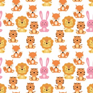 Cute Animal Fabric Animal Cartoon Cotton Fabric By The Half Yard