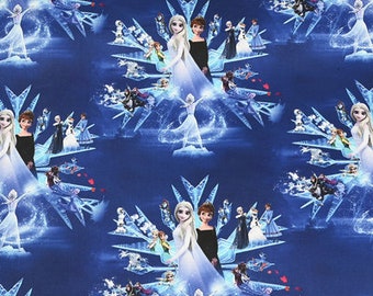 Disney Princess Elsa Anna Frozen Fabric Cotton Cartoon Fabric Animation Fabric By the Half Yard