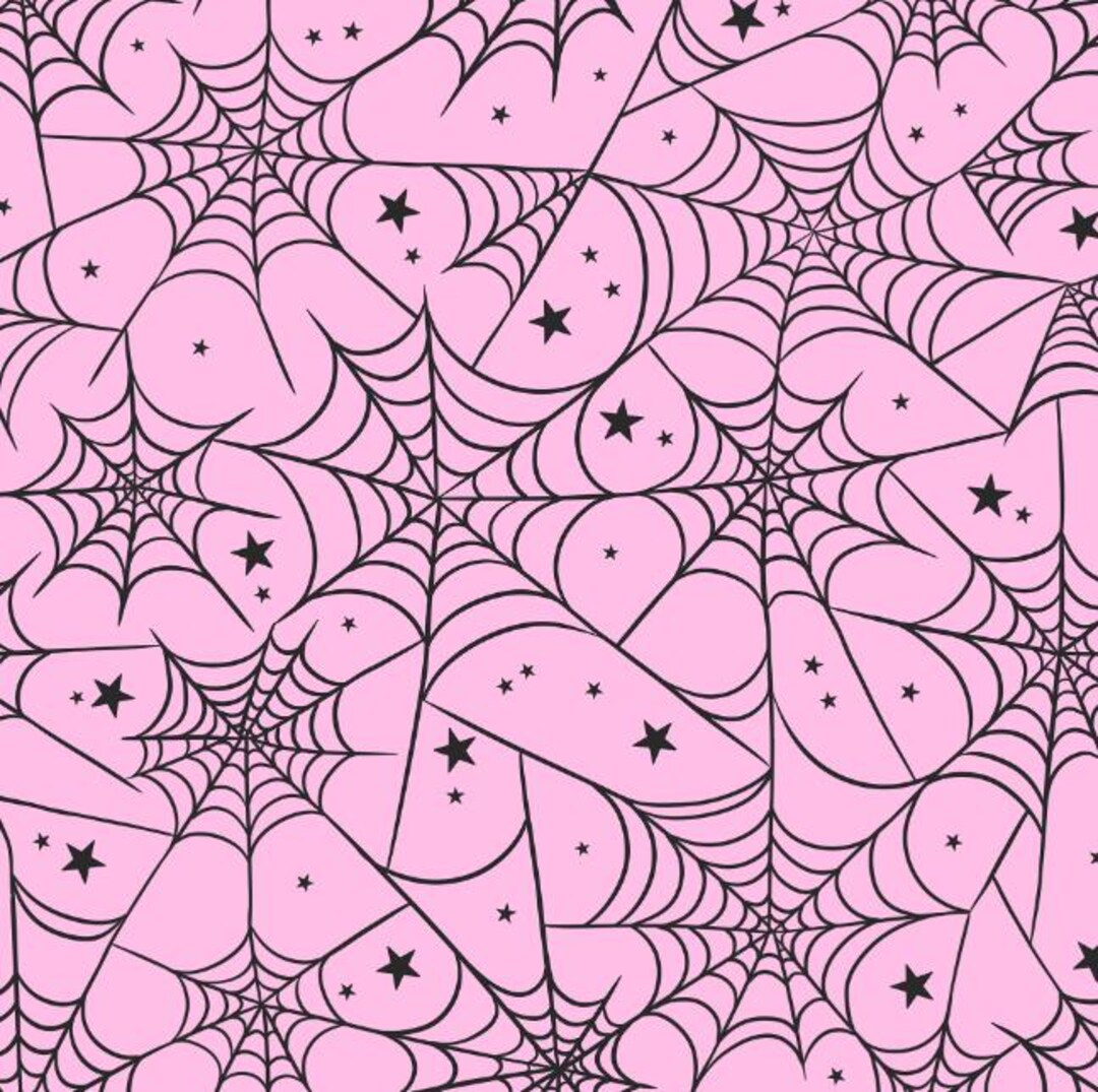 Halloween Spiderweb Stars Pattern Cotton Fabric, Sold by the Yard Etsy UK