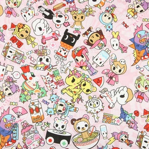 Tokidoki Fabric Unicorn Cactus Donutella Fabric Japanese Fabric Cotton Cartoon Fabric Animation Fabric By the Half Yard