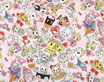 Tokidoki Fabric Unicorn Cactus Donutella Fabric Japanese Fabric Cotton Cartoon Fabric Animation Fabric By the Half Yard