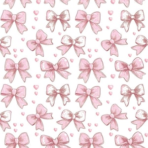 Valentine's Day Retro Bow Cartoon Pattern Cotton Fabric Sold by Half Yard