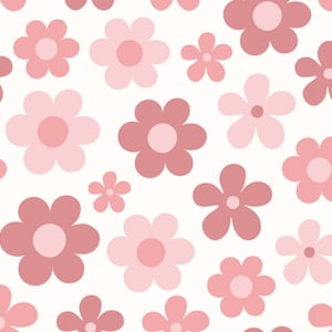 Pink Coqutte Romantic Floral Pattern Fabric By The Half Yard