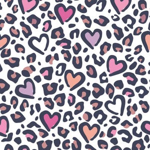 Pink Heart Leopard Pattern Cotton Fabric Quilting Fabric 100% Cotton Fabric By The Half Yard