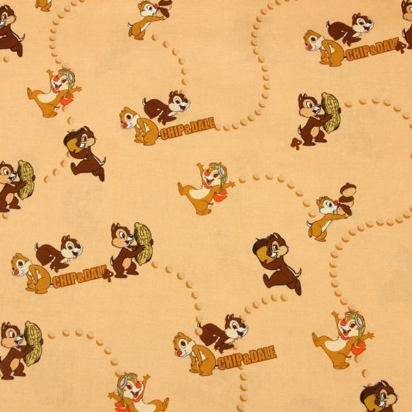 Chip and Dale Fabric Cotton Cartoon Fabric Animation Fabric By the Half Yard