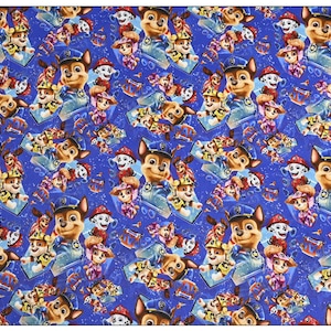 PAW Patrol Fabric Doggie Fabric Cotton Cartoon Fabric Animation Fabric By the Half Yard