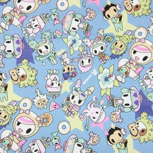Tokidoki Fabric Unicorn Cactus Donutella Fabric Japanese Fabric Cotton Cartoon Fabric Animation Fabric By the Half Yard