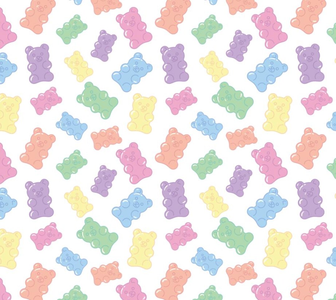 Colorful Gummy Bear Pattern Pattern Fabric-cotton Cute Gummy Bear ...