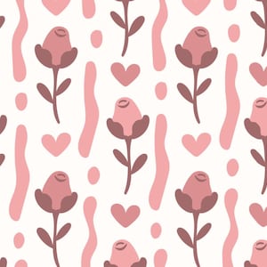 Pink Romantic and Sweet Floral Pattern Fabric By The Half Yard